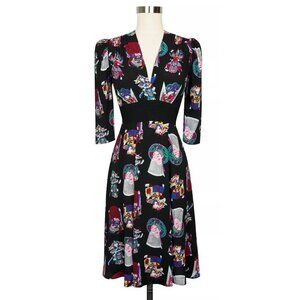 Trashy Diva Black Dress with Colorful Print